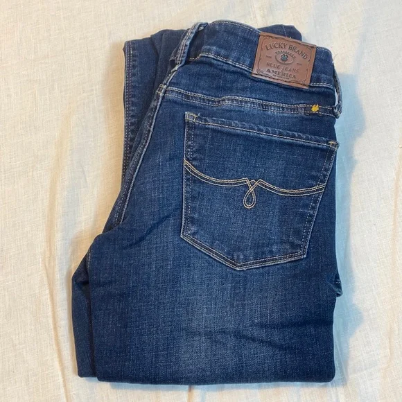 LUCKY BRAND women’s boot blue denim jeans size 25 used - Picture 1 of 6